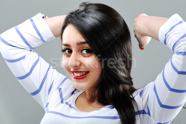 Beauty brunette female portrait Stock photo © zurijeta