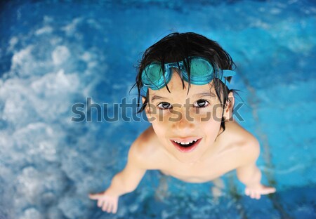 Yaz yüzme faaliyetler mutlu çocuklar havuz Stok fotoğraf © zurijeta