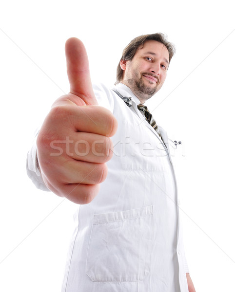 Young attractive male doctor in characteristic clothes Stock photo © zurijeta