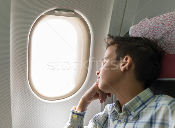 Dziecko samolot dziecko okno płaszczyzny Zdjęcia stock © zurijeta