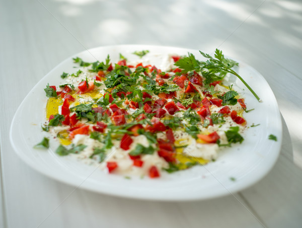 Summer organic kitchen preparing food with vegetable ingredients Stock photo © zurijeta