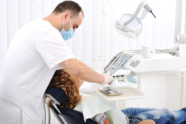Foto stock: Dentistas · dientes · fotos · oficina · nina · hombre