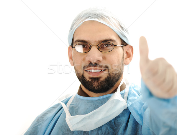 Successful doctor surgeon with thumb up Stock photo © zurijeta