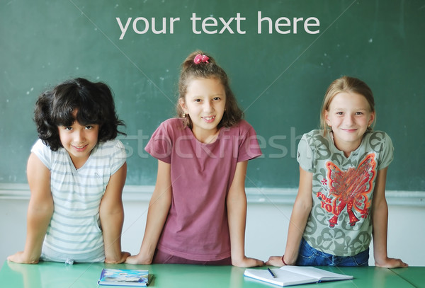 Classroom at school and text on green board Stock photo © zurijeta