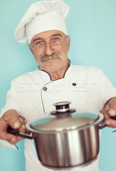 Senior cozinhar bigode idoso chef branco Foto stock © zurijeta