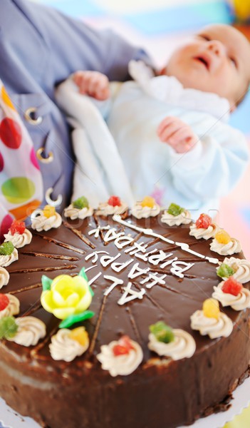 Baby at birthday party in kindergarden playground Stock photo © zurijeta