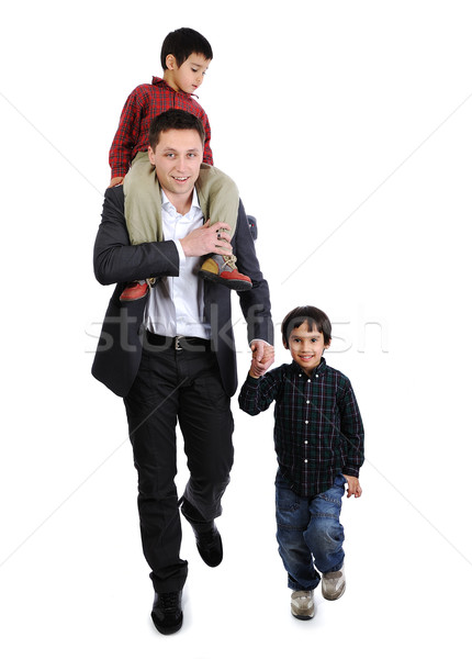 Zdjęcia stock: Ojciec · chodzić · strony · szczęśliwy · ciało