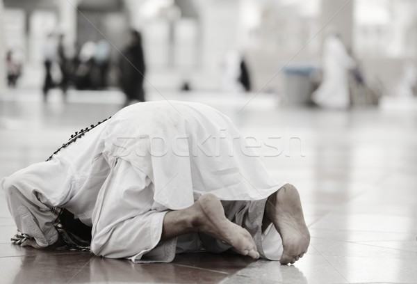 Muslim praying at Medina mosque Stock photo © zurijeta