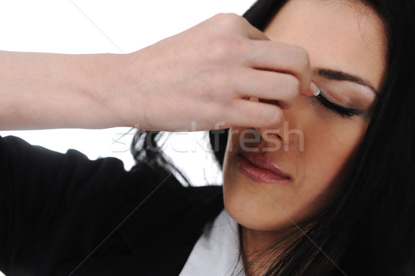 Jeunes élégant femme d'affaires stress maux de tête femme [[stock_photo]] © zurijeta