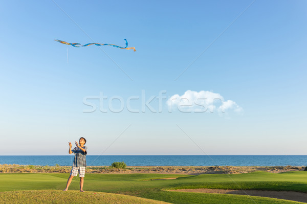 Foto stock: Corrida · pipa · férias · de · verão · férias · perfeito · prado