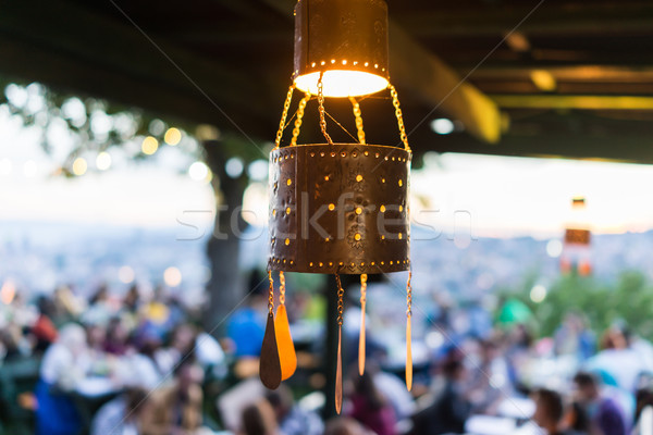 Lanterns for Ramadan with people crowd waiting for iftar Stock photo © zurijeta