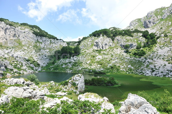 Lake on the top of mountain hills Stock photo © zurijeta