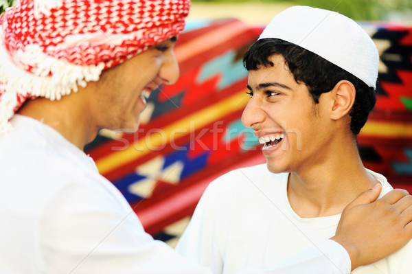 Two brothers, two arabic young people Stock photo © zurijeta