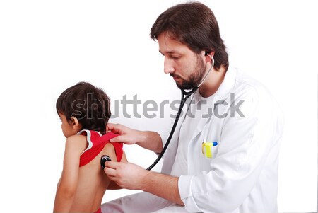 Młodych mężczyzna lekarz opieki mały dziecko Zdjęcia stock © zurijeta
