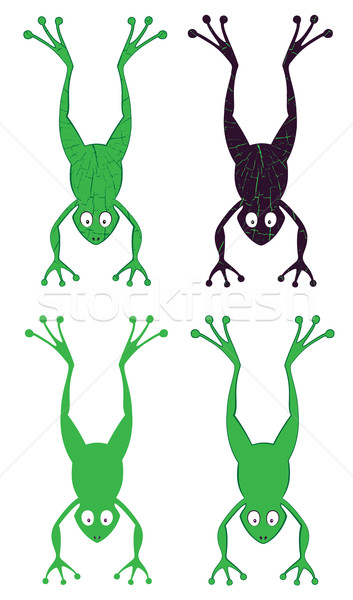 Stock foto: Karikatur · springen · Frosch · Silhouette · Illustration · Wasser