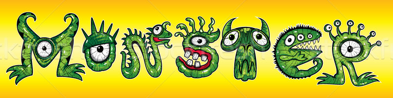 Monster Halloween Karikatur Text Illustrationen Freunde Stock foto © Zuzuan