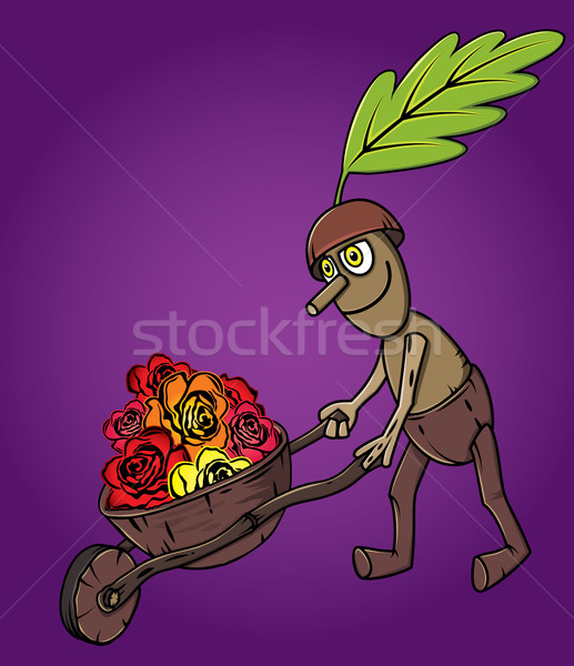 Foto stock: Floresta · carvalho · homem · completo · flores