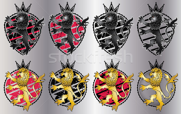 Löwen Bestie Silhouette royal Emblem Design Stock foto © Zuzuan