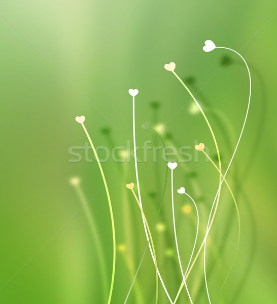 Résumé nature coeurs lignes fleur fleurs [[stock_photo]] © zven0