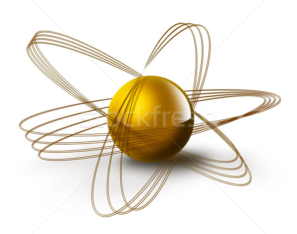 [[stock_photo]]: Atome · science · symbole · résumé · blanche · technologie