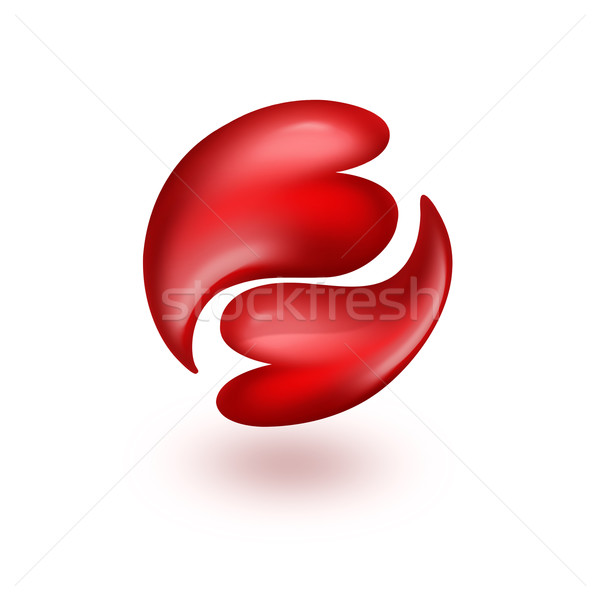 Herzen Yin Yang rot Symbol weiß Liebe Stock foto © zven0