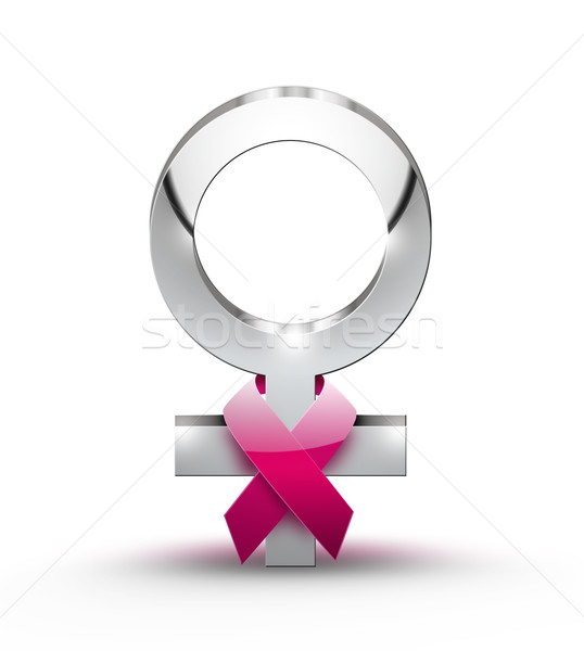 Cancer du sein Homme symbole ruban amour femmes [[stock_photo]] © zven0