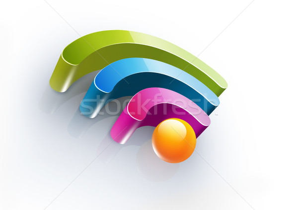 Stock photo: colorful symbol of Wi Fi 