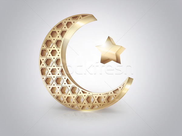 Iszlám félhold csillag fény absztrakt terv Stock fotó © zven0
