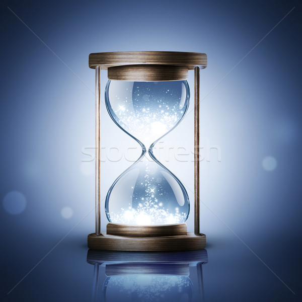 Stock photo: hourglass with shining light