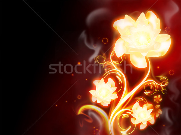 Feuer Blume ausgezeichnet rot abstrakten Hintergrund Stock foto © zven0