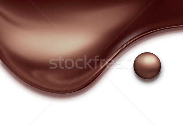 Schokolade Symbol Yin Yang fließend Flüssigkeit Design Stock foto © zven0