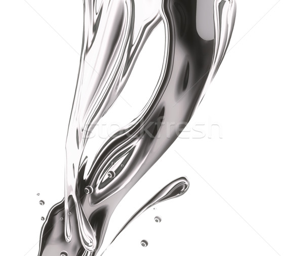 Metal splash fale biały streszczenie Zdjęcia stock © zven0