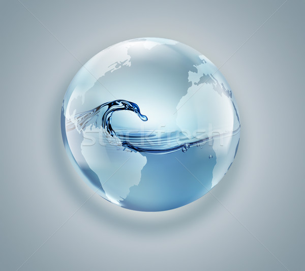 Világ földgömb tiszta víz bent fény üzlet Stock fotó © zven0