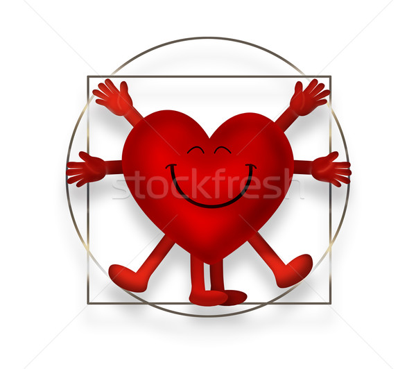 Vitruvian heart Stock photo © zven0