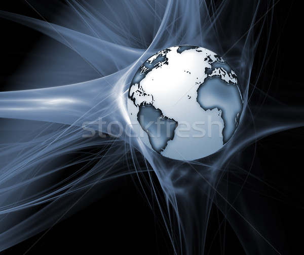 Absztrakt technológia bolygó vonalak számítógép Föld Stock fotó © zven0