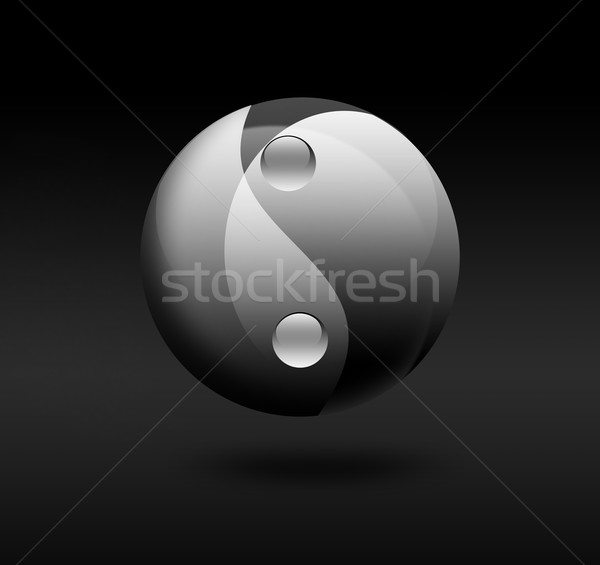 Yin Yang Symbol dunkel abstrakten Design Zeichen Stock foto © zven0