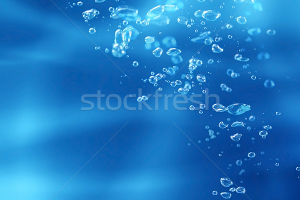 Stock photo: air bubbles under water