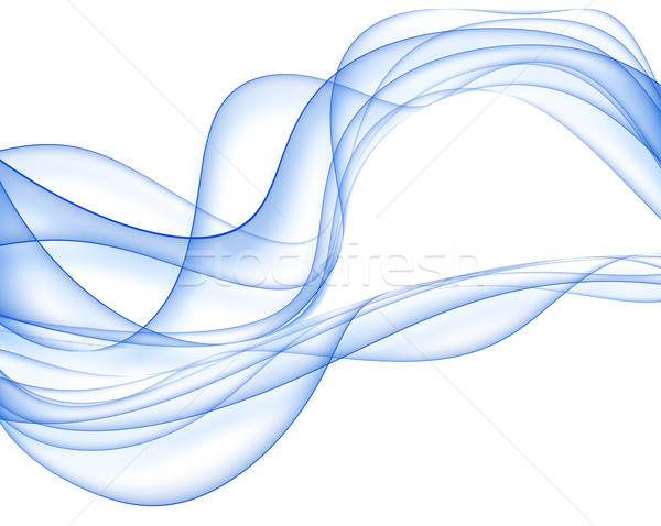 ストックフォト: 青 · 抽象的な · エレガントな · 絵画 · 波 · 色