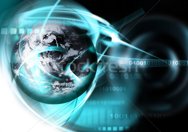 Technologii streszczenie niebieski planety Internetu świetle Zdjęcia stock © zven0