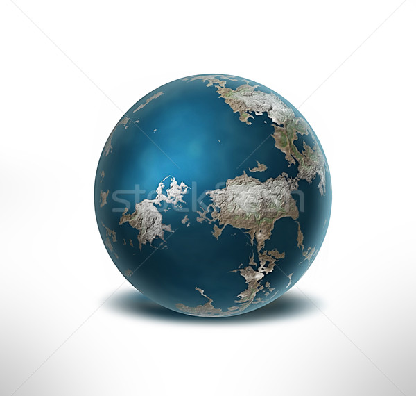 Erde Planeten Erde weiß Welt Karte Meer Stock foto © zven0