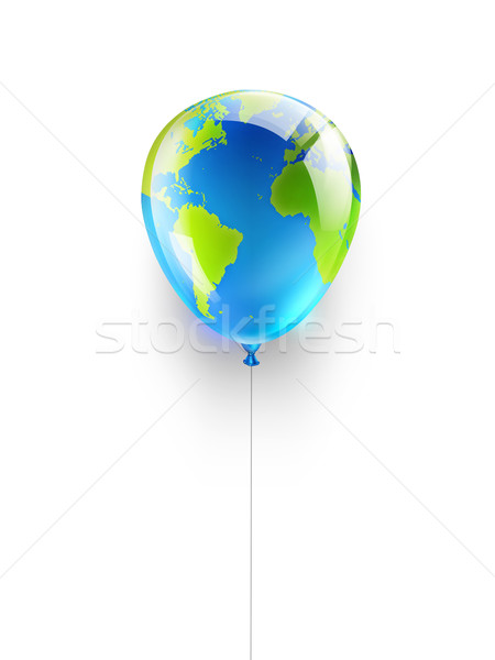 Stockfoto: Symbool · milieu · ballon · wereldkaart · wereldbol · wereld