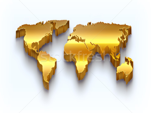 golden world map Stock photo © zven0