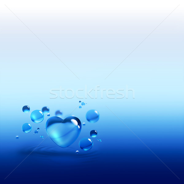 Bleu gouttes d'eau eau amour design beauté [[stock_photo]] © zven0