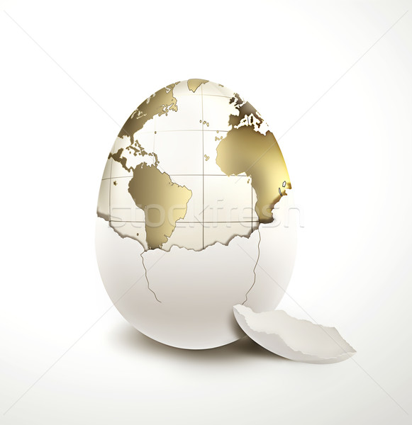 World in egg shell Stock photo © zven0