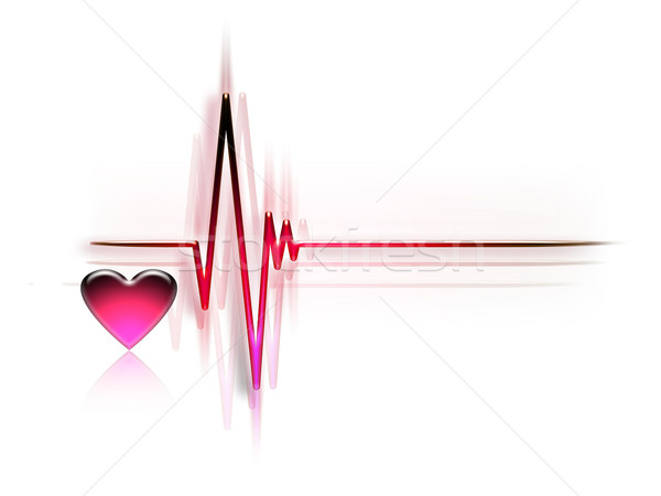 Electrocardiograma grafic izolat alb calculator Imagine de stoc © zven0