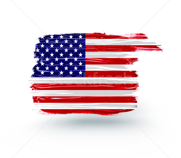 Tag abstrakten amerikanische Flagge Design blau Sterne Stock foto © zven0