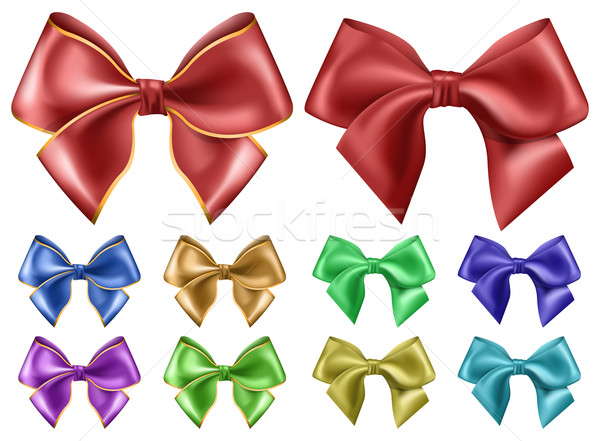 Stock photo: Set with bow on white background