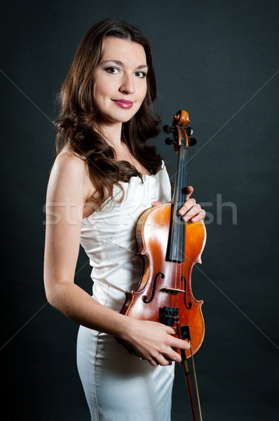Violinista preto cara mulheres cabelo arte Foto stock © zybr78