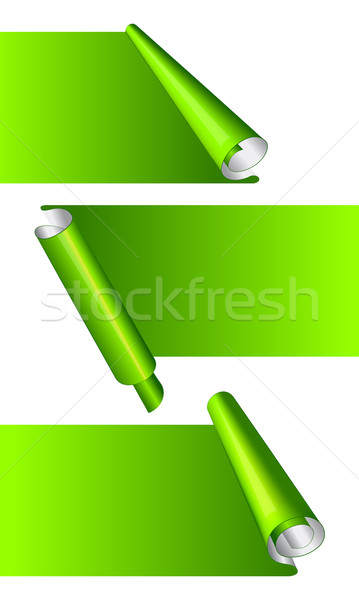 Green sticker with curled up edge. Stock photo © zybr78