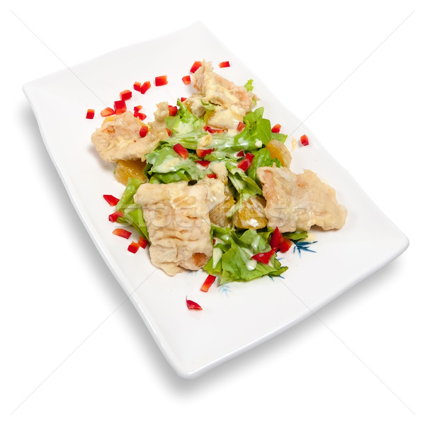 Salad with salmon tempura Stock photo © zybr78